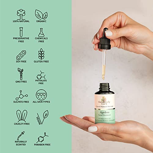 Gaia Body Care 5% Bakuchiol Oil Organic - Anti Aging, Anti Wrinkle, Reduces Fine Lines, Smooths Skin, Hydrates - Botanical Vegan - Natural Retinol Alternative Facial Oil (1oz, Rose)