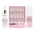 Glamnetic Press-On Nails - Creamer | Super Strong Brush On Glue & Press-On Nail Remover | Neutral Ombre Short Round Nails | 15 Sizes - 30 Nail Kit with Glue and Remover