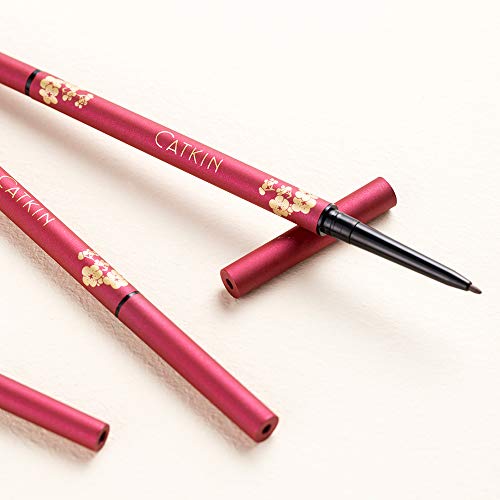 CATKIN Ultra-Fine Automatic Eyebrow Pencil, Smudge-Proof & Waterproof Formula, High-Pigment, Built-in Spoolie Brush, Natural Looking Brows Stay All Day (C03 Dark Brown)