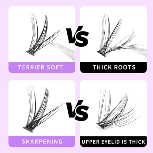 Bodermincer 10D/20D/30D/40D/50D/60D/80D 240 Clusters Lashes C/D Curl 10-12-14-16mm MIX/14-16-18-20mm MIX Fluffy Single Cluster False Lashes Premade Volume Fans (30D-14MM, D Curl)