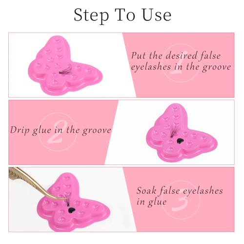 Disposable Plastic Eyelash Flower Glue Ring Lash Extension Blossom Holder Cup (#3 butterfly)