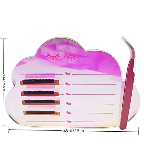 Dazzling Eyelash Grafting Pallet, Acrylic Lash Tile holder, Makeup Palette Eyelash Extensions Storage Gasket Pads with Suction for Tweezers (Cloud-Shaped C)