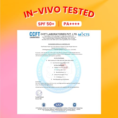 DOT & KEY Vitamin C + E Sunscreen SPF 50 | Water-Light, UVA/UVB & Blue Light Protection | Liquid SPF 50 | For All Skin Types | 50g (1.76 oz), Pack of 1