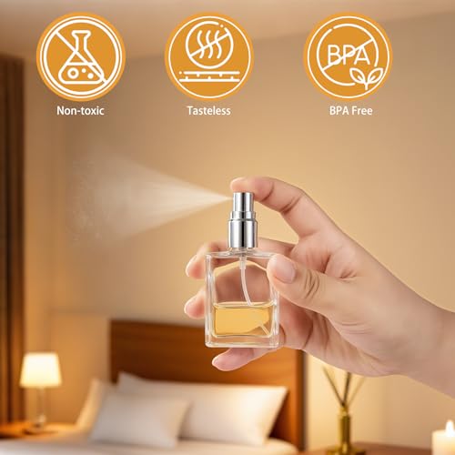 20 Pack Clear Glass Perfume Bottle, 15ml Fine Mist Atomizer Spray Bottles, Empty Small Refill Fragrance Bottles with Droppers and Funnels for Travel Cleaning Face Body Essential Oil, Liquid