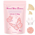 Wax Beads 2.5lb,Hard Wax Beads Suitable for Brazilian Bikini & Coarse Hair, Sensitive Skin Hard Wax for Hair Removal (Face/Body/Armpit), Refill Wax Bags for At-Home Waxing (Rose)