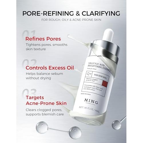 2% Salicylic Acid Serum: Pore Minimizer & Acne Treatment for Face with AHA PHA Tranexamic Acid Niacinamide & Tembusu Extract | Exfoliant for Acne & Blemish Skin | Oil Control | 1 FL OZ