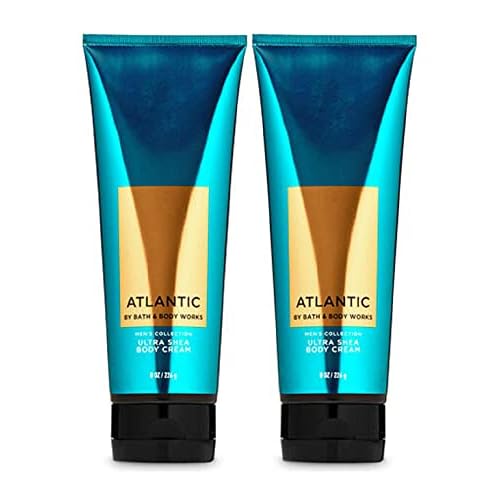 Bath and Body Works Atlantic 2 Pack Men's Collection Ultra Shea Body Cream 8 Oz (Atlantic)
