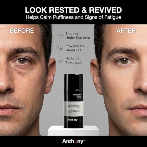Anthony Wake Up Call, 3 Fl Oz, Face and Anti-Puffiness ? Tired Skin Refresher & Moisturizer with Caffeine, Menthol, Green Tea, and Shea Butter