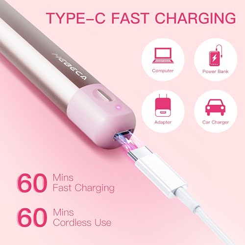 Nose Hair Trimmer for Women 3in1 Facial Hair Removal Trimmer - Metal Body, Rechargeable, Waterproof, Portable - Nose, Ear, Eyebrow, Peach-Fuzz, Lips, Chin (Pink)