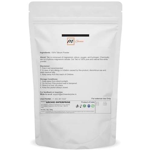 100% Natural Talc Powder for Facial Make-up, Cosmetic Formulations, and Other Industrial Application 1 LBS / 454 GMS