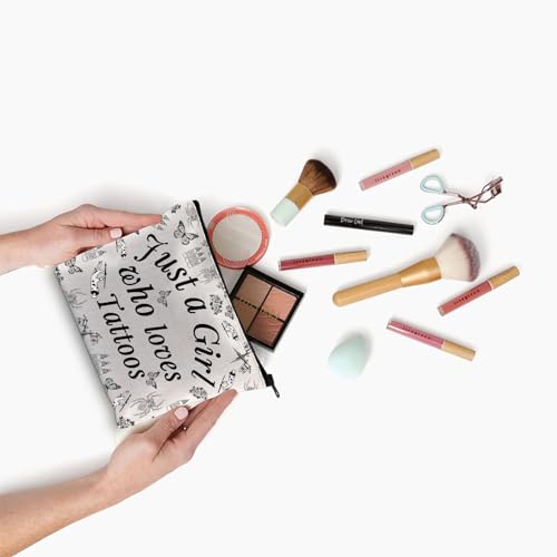 XYANFA Tattoo Inspired Makeup Bag - Tattoo Artist Gifts Zipper Pouch (Cotton)