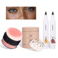 Natural Freckle Nude Warm Blush Makeup Kit- Liquid Fake Freckle Air Cushion, 2 Colors Freckle Pen, Powder Cushion Blush, Waterproof Long Lasting Freckles Marker for Cheek
