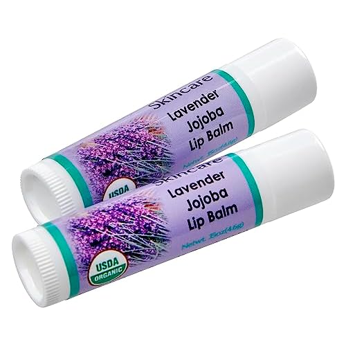 Lavender Hand Salve with over 50% Jojoba Oil plus 2 Organic Lavender Lip Balms with over 70% Jojoba Oil. 100% Natural. By Desert Oasis Skincare (1 fl oz/29 ml)