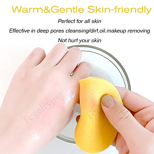 Facial Sponges Compressed,360 Pieces Makeup Remover PVA Professional Round Face Wash Sponges Spa Pads for Women Exfoliating Cleansing,Yellow