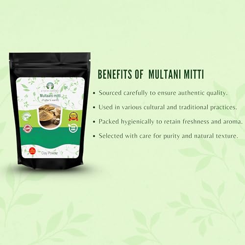 Pure Fuller's Earth Clay (Multani Mitti) Bentonite Clay 100 Gm | Fuller's Earth Powder | Multani Mud Mitti | Indian Healing Clay | No Added Fragrance | Natural Face Pack