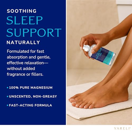 Yareli Magnesium Oil Spray, Ultra Absorbent High Strength Dead Sea Magnesium, 12oz, for Better Sleep and Muscle Relaxation