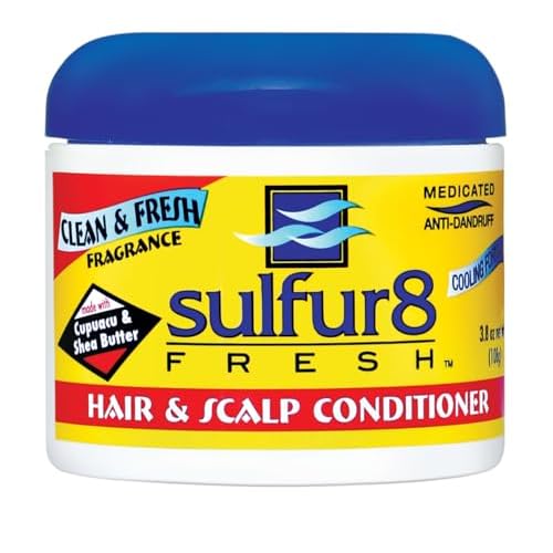Sulfur 8 Fresh Hair & Scalp Medicated Anti-Dandruff Conditioner 3.8 oz ? Helps Control Dandruff, Itchy Scalp Relief & Moisturizing Hair Conditioner with Clean Fresh Fragrance for All Hair Types