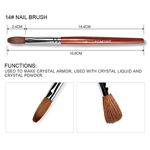 KADS 4Pcs Kolinsky Acrylic Nail Bursh Set 12# 14# 16# 18# for Acrylic Nails Painting Design Art Painting