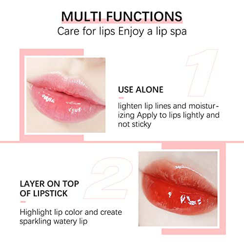 Sea-Maid Lip Oil, Hydrating Lip Gloss Tinted Lip Balm Transparent Lip Care, Big Brush Head Glitter Shine, Long Lasting Nourishing Non-sticky Fresh Texture, Green
