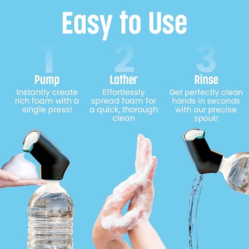 Suds2go Wash Refillable Caps 2-Pack, Portable Hand Washing Station with Foam Pump, As Seen on Shark Tank, Great for Outdoor Use