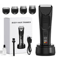 Electric Body Hair Trimmer - IPX7 Waterproof Trimmer for Men with LED Light, Wet/Dry Groomer, USB-C Rechargeable- Men's Pubic, Groin and Body Shave,Balls & Sensitive Skin Safe-Christmas Gifts for Men