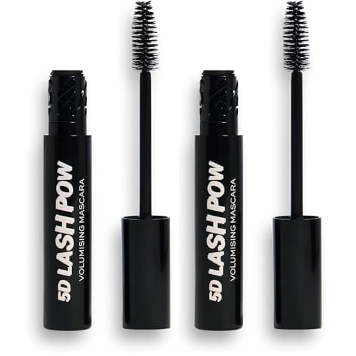 Revolution Beauty, 5D Lash Pow Mascara, Lengthening & Volumizing Effect, Thickening Black Formula, Vegan & Cruelty Free, 0.41 Fl. Oz (Pack of 2)
