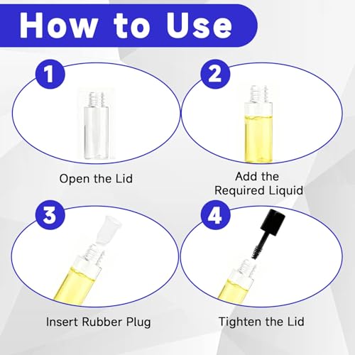 30Pcs Empty Mascara Tubes with Wand, Mini 3ml Empty Mascara Bottles with Brush Inserts, Small Sample Size Eyelash Growth packing Tube Container for Home and Travel