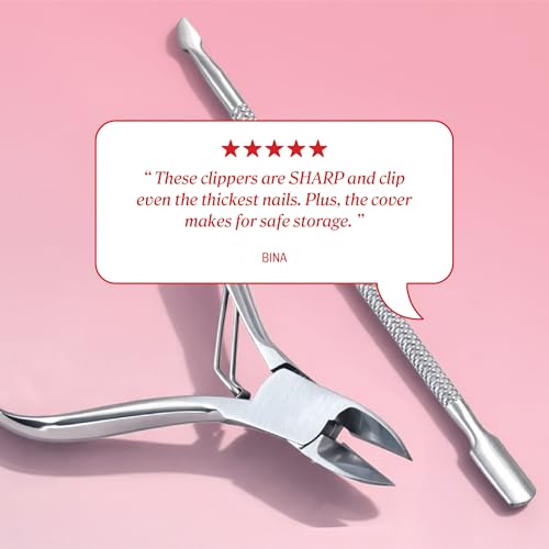Onyx Professional Ingrown Toenail Kit with Toenail Clippers & Double-Ended Cuticle Pusher, Durable Stainless Steel, Easy to Use Ingrown Toenail Removal Kit, 2 Piece At-Home Pedicure Tools
