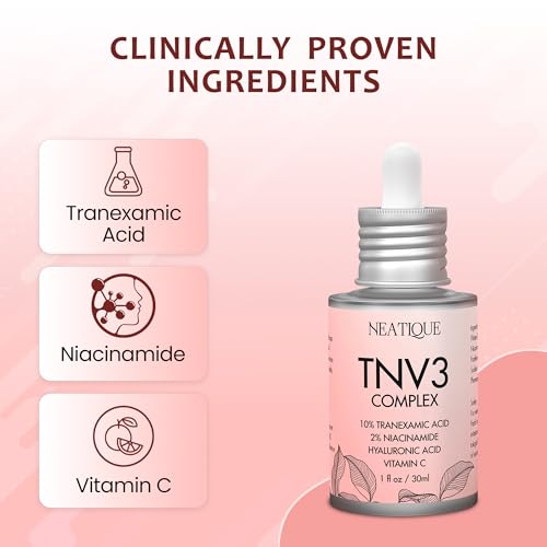 10% Tranexamic Acid, 2% Niacinamide, 2% Vitamin C Serum | Neatique TNV3 Complex 100,000ppm TXA, 20,000ppm Niacinamide Facial Serum for Glass Skin, Even Tone & Smooth Appearance