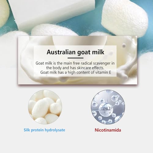 WINFACE Skin soap, strong goat milk aroma, exfoliating soap, facial cleansing, hand washing, bath soap, Add Niacinamide, Goat milk extract, Silk Milk Soap-2.82 oz 2 Count