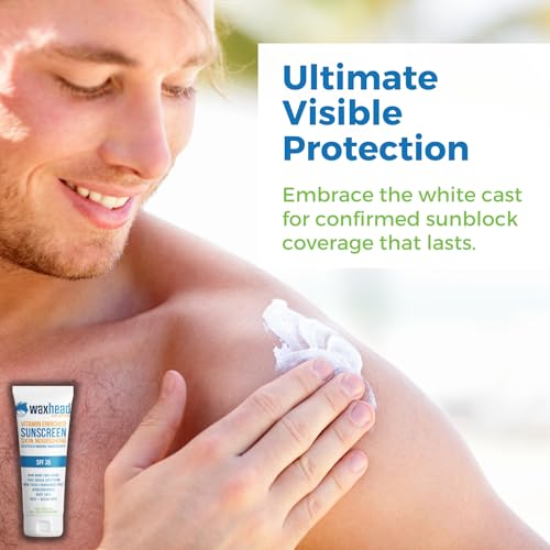 Waxhead Non-Nano Zinc Oxide Sunscreen, EWG Sunscreen with Zinc Oxide for Face & Body, Mineral Natural Non-Toxic Pure Sunblock, Biodegradable Cream Lotion Sun Block, Tattoo, Eczema Vitamin D + E (4oz)