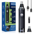 LED Display Ear and Nose Hair Trimmer Clipper for Men Women,2025 Rechargeable 2 in 1 Professional Painless Eyebrow & Facial Hair Trimmer with Powerful Motor
