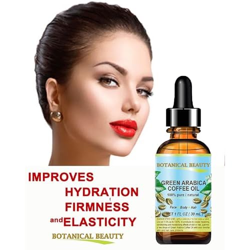 Botanical Beauty GREEN ARABICA COFFEE OIL Brazilian 100% Pure Virgin Unrefined for Face, Skin, Hair, Lip, Nails. Anti - Aging Face Oil (0.5 Fl Oz)