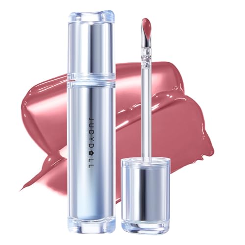 JUDYDOLL Ice Watery Lip Gloss, Moisturizing Liquid Lipstick with Hyaluronic Acid & Collagen, Non-sticky, No transfer Long-lasting Mirror Lip Glazes with Iron Applicator (11 Grape Shake, 2.4 grams)