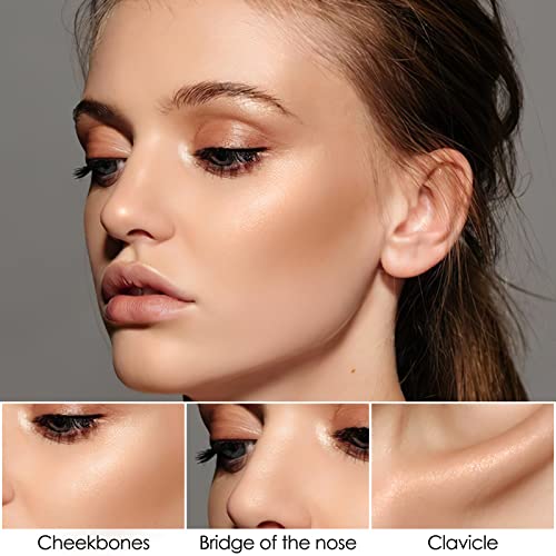FOCALLURE 2 Pcs Mineral Cream Contour Stick,Moisturize Highlighter and Bronzer Pen,Non Stick Face Brightens & Shades Pencil,Long Lasting & Smooth Gliding Face Illuminator Makeup,Medium