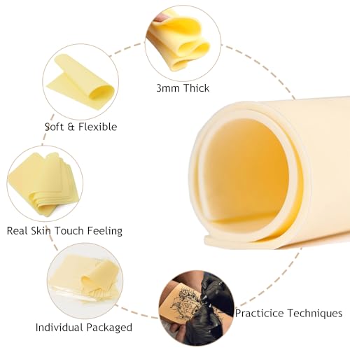 22Pcs Practice Skin Kit, 2Pcs 3MM Fake Skins with 20Pcs 1003RL 12 * 8'' Fake Skin 3MM Thick Blank Double Sides Skin Practice