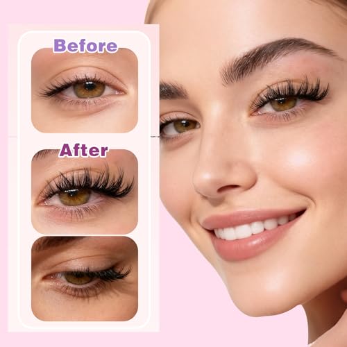 Lash Clusters Wispy 280pcs, 9-16mm Mixed Length Individual Lash Extensions, DIY Natural Volume Lashes with Soft Thin Band