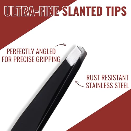 Pincer Professional Stainless Steel Grooming Set, Expert Tweezers with Slanted Tip and Nail Clippers