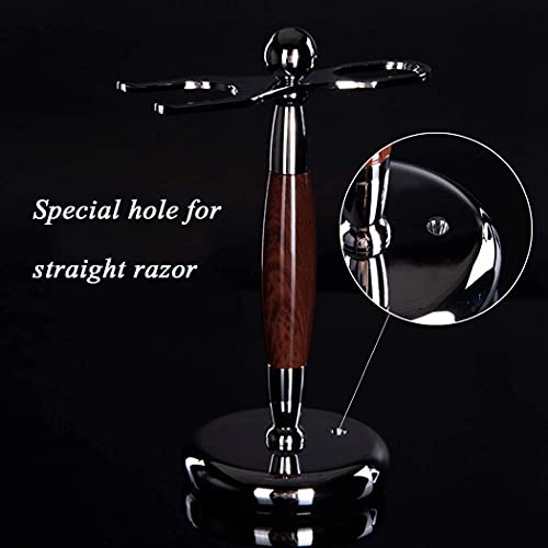 Men Straight Shaving Razor Badger Hair Brush Stand Holder Leather Strop Soap Bowl