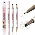 UCANBE 2PCS Dual-Ended Freckle Pen & Freckle Stamp - Precise 15¡Æ Curved Tip Makeup Waterproof & Smudge Proof, Long Lasting Faux Freckles Pencils (02 Natural Coffee)