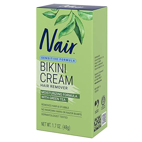 Nair Bikini Cream with Green Tea Sensitive Formula, 1.7 Ounce