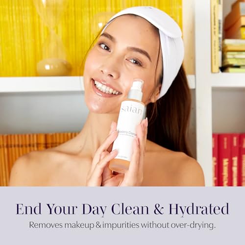 Saian Strawberry Cleanser 4oz ? Gentle Daily Facewash & Makeup Remover for Normal, Dry, and Sensitive Skin | Hydrating, Non-Irritating Facial Cleanser | Exfoliating, Moisturizing, Soothing & Purifying