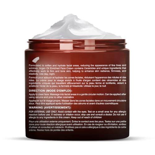 Majestic Pure Whipped Argan Oil Moisturizer Face Cream for Women & Men - With Vitamin E A, Collagen & Ceramides - Hydrates Dry Skin, Oily Skin, Reduces Appearance of Fine Lines ? 8oz (Pack of 2)