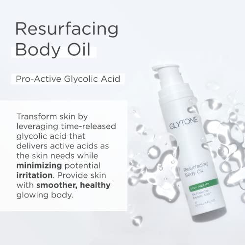 Glytone Resurfacing Body Oil? Nourishing & moisturizing anti aging Body Oil for dry Skin & Keratosis Pilaris ?5% Proactive Glycolic Acid After Shower oil for Body?Unscented, Non Toxic 4 Fl oz