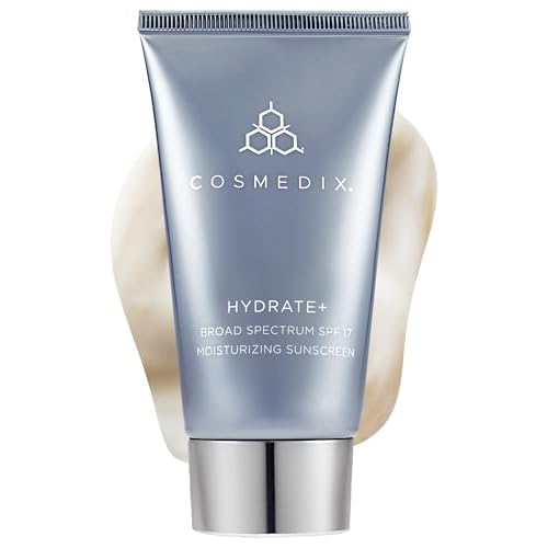 COSMEDIX Hydrate Plus Sunscreen with Broad Spectrum SPF 17 - Moisturizing Face & Body Sun Screen for Travel & Daily Skin Care - Sunblock for Skin Elasticity, Dewy & Radiant Glow - 60 g / 2 oz