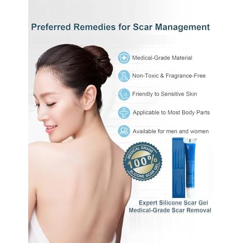 Silicone Scar Gel, Advanced Scar Cream treating for New and Old Scars, Surgical Scars, Burn Scars, Stretch Marks, Acne Scars, Dark markings, Keloid Removal 0.70 oz (2tube)