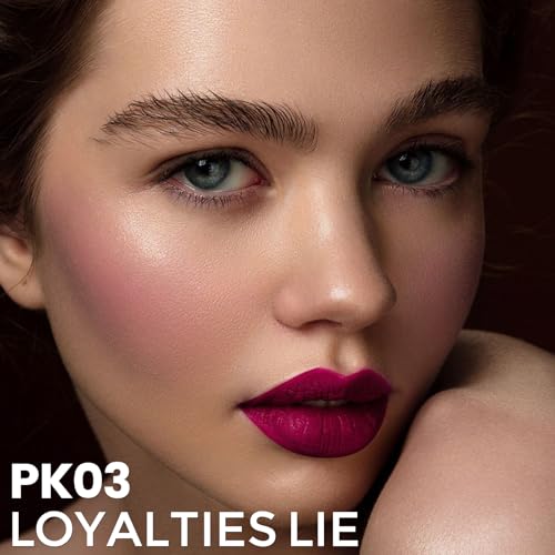 FOCALLURE Silky Cream Liquid Blush,Leaving a Matte Dewy Makeup Look,Easy to Apply and Create a Natural Flush,Long Lasting and Lightweight Cheek Blush Face Makeup,LOYALTIES LIE (Pack of 2)