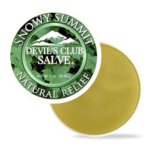 Snowy Summit Handmade Alaska Devil's Club Salve - Skin Ointment with Light Scent, Premium Herbal Formula - USA Made, Tradition Inspired Muscle Rub - 2 oz. Jar