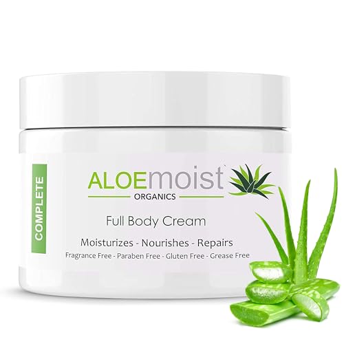 Organic Aloe Vera Face Cream & Body Moisturizing Cream, Natural Aloe Vera Lotion with Vitamin E Oil, Vitamin C, Retinol Cream, Shea Butter, Anti Aging Face Moisturizer for Women Dry Skin (4 oz - 2pk)