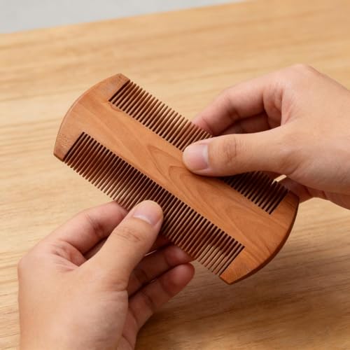 Beard Comb Premium - Fine/Coarse Teeth for Thick/Thin Beards - Handmade, Anti-Static, Pocket-Friendly Grooming Tool for Men